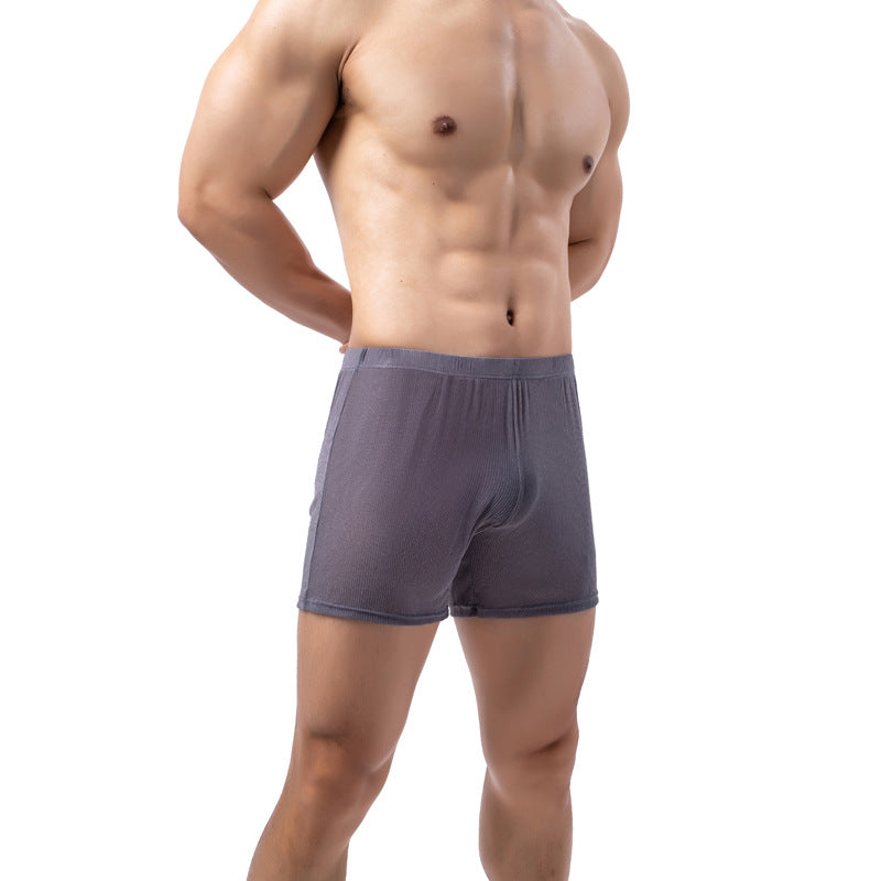 New Men's Leggings Solid Color Fully Transparent Underwear Gray - D&A