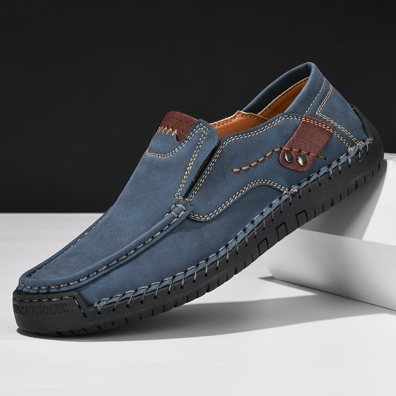 Men's Business Casual Shoes With Foot Covers Blue - D&A