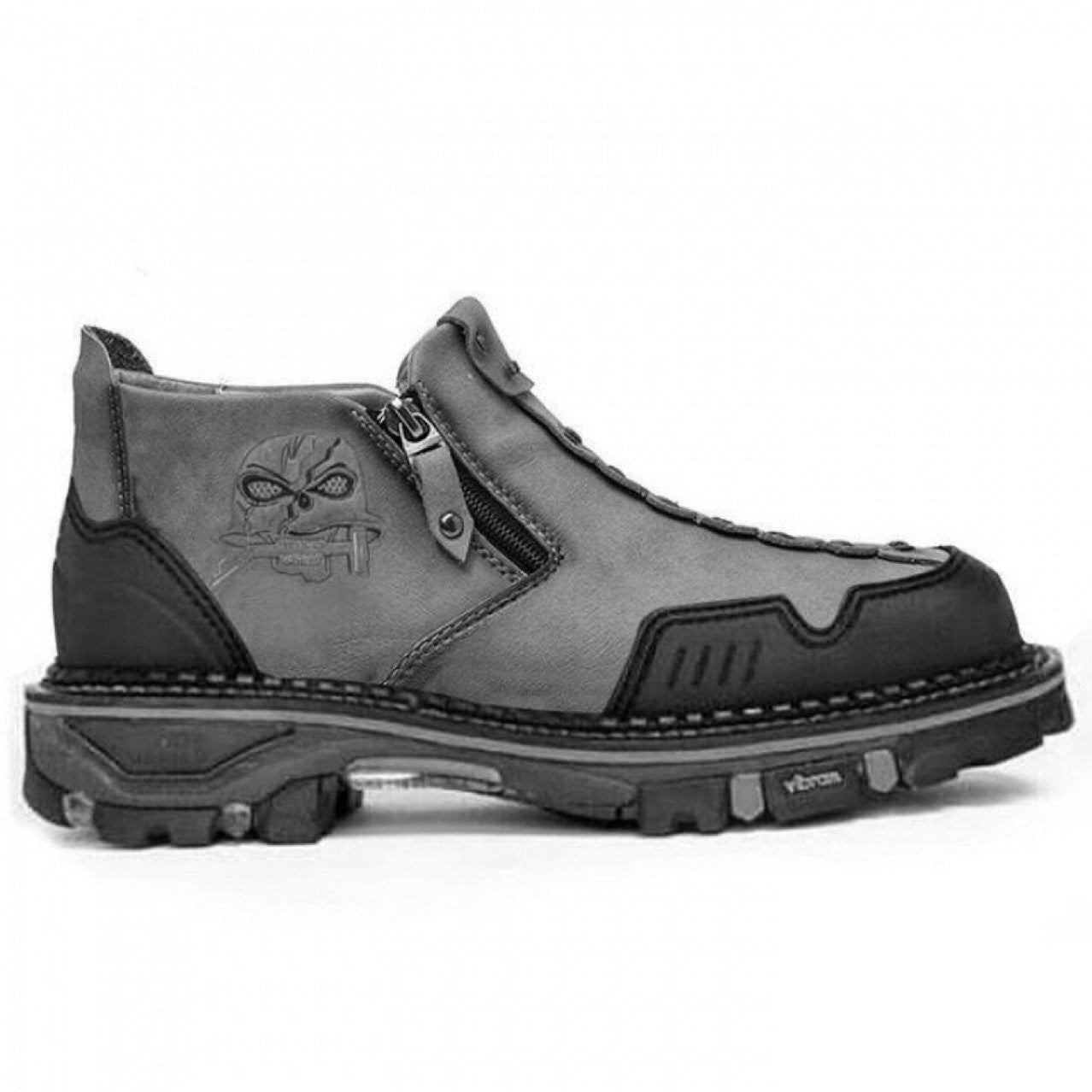 Men's Short Boots Round Toe Large Size Side Zipper Martin Boots - D&A
