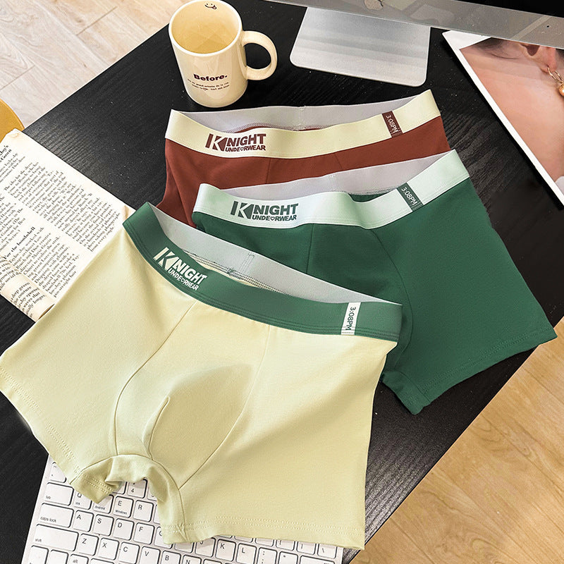 Simple Letter Men's Underwear Cotton Antibacterial Breathable Boxers - D&A