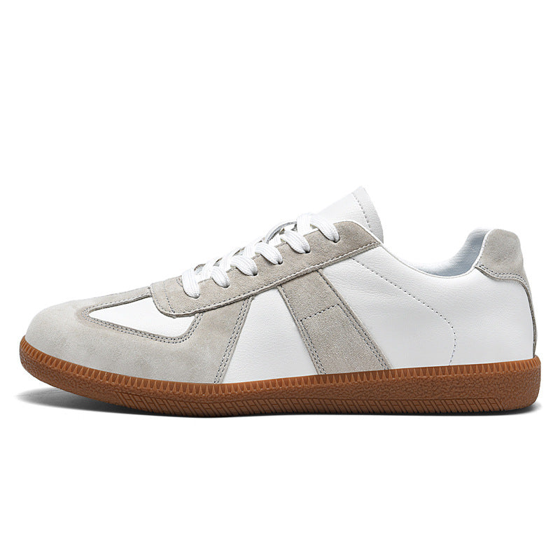 Top Layer Pigskin Leather Sneaker Japanese Canvas Retro Sports Couple Casual Shoes - D&A