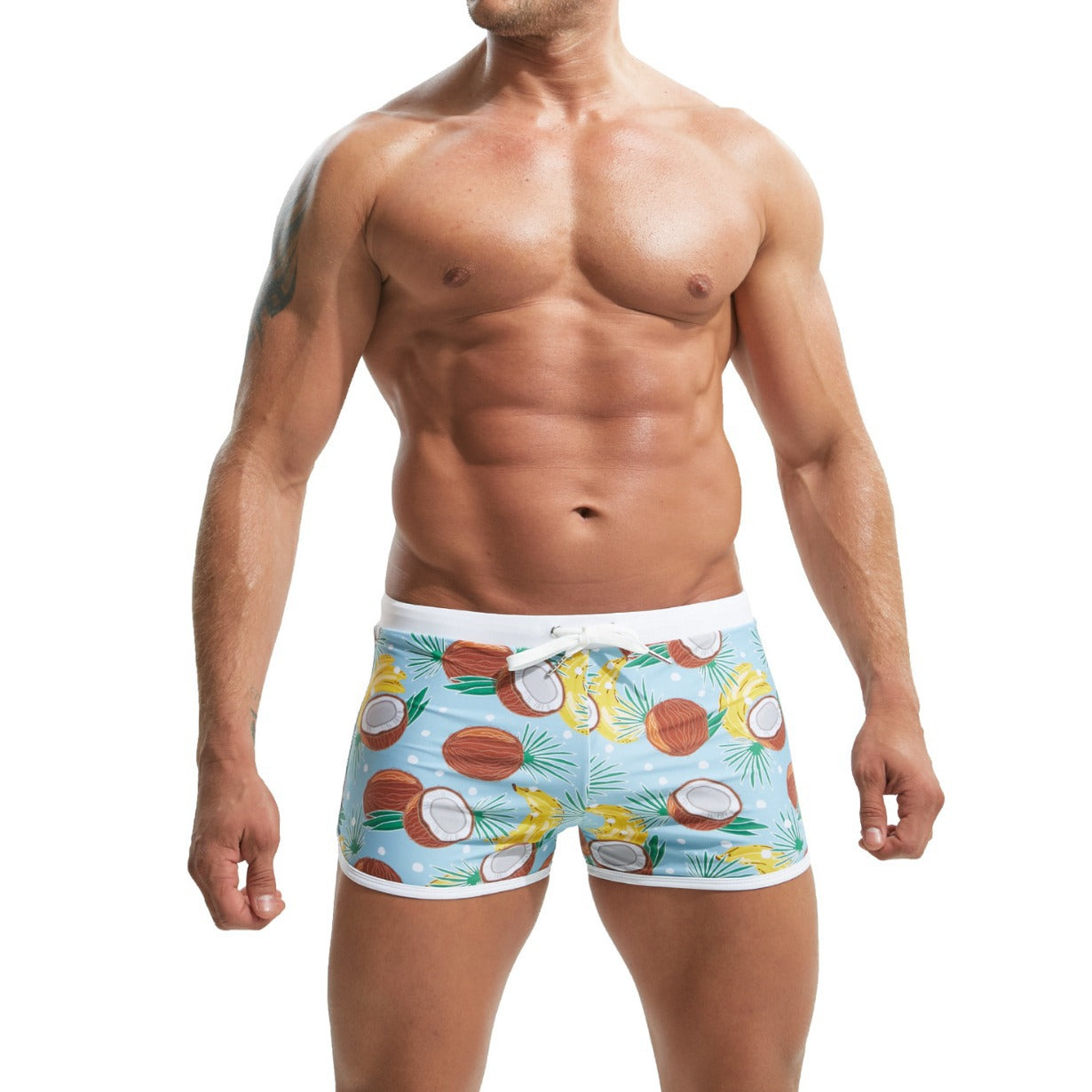 Summer Men's Nylon Printing Swim Briefs - D&A