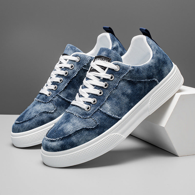 Summer Low-top Canvas Sneakers Increased By Denim Shoes Blue - D&A
