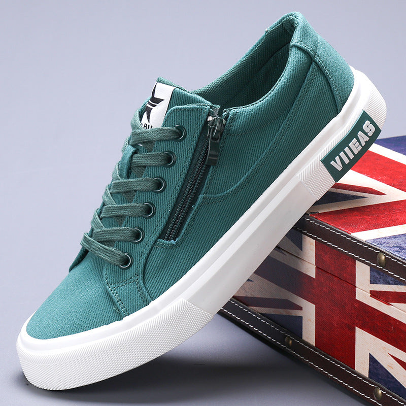 Men's Shoes Sports Casual Borad Shoes Breathable All-match Canvas Shoes 24125 Dark Green - D&A