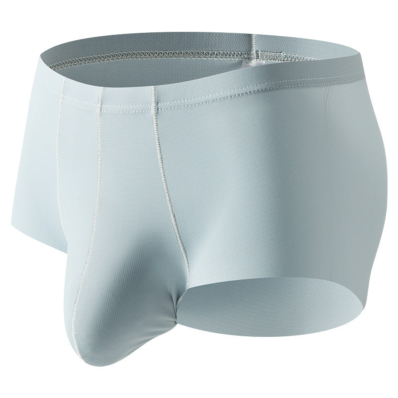 Men's Mid-rise Boxers Ice Silk Solid Color Underwear - D&A
