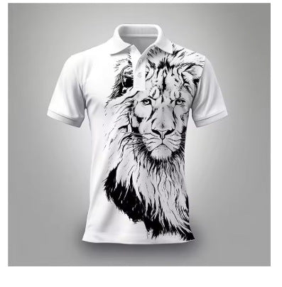 Summer Lion Printing Business Casual T-shirt CT2491 - D&A