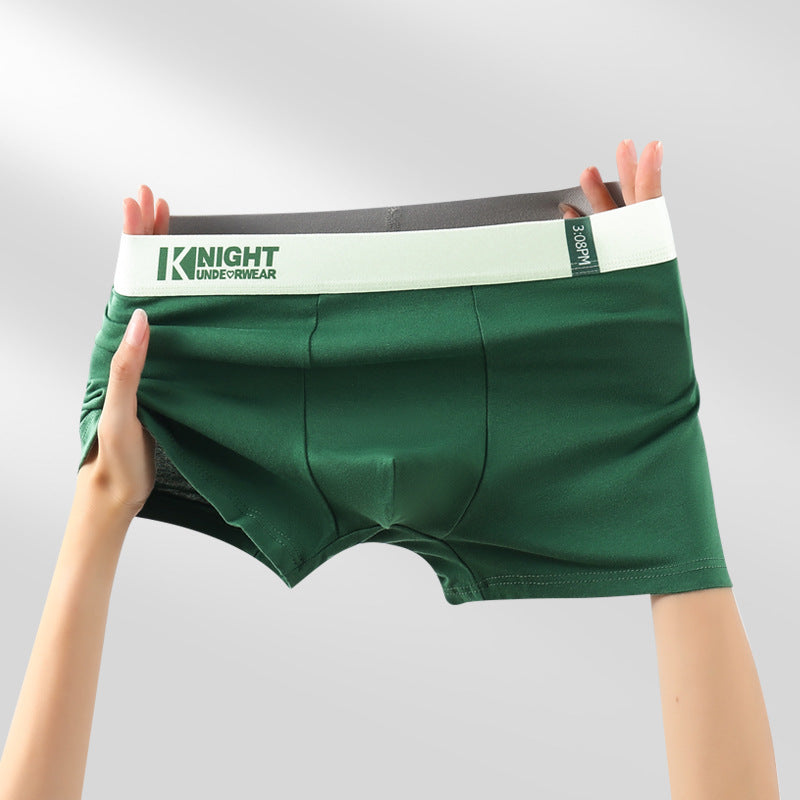 Simple Letter Men's Underwear Cotton Antibacterial Breathable Boxers - D&A