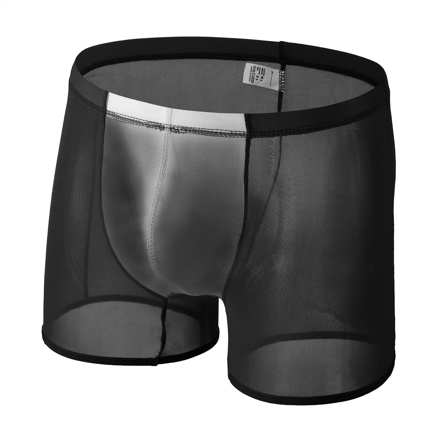 Men's Bag Breathable Mesh Boxers Transparent Black Net - D&A