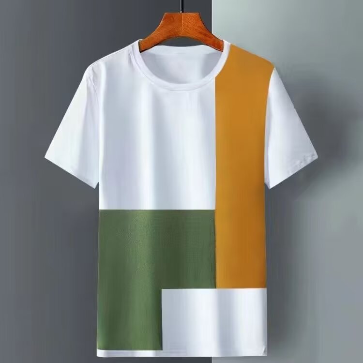 Summer Ice Silk Short Sleeve T-shirt Men White - D&A