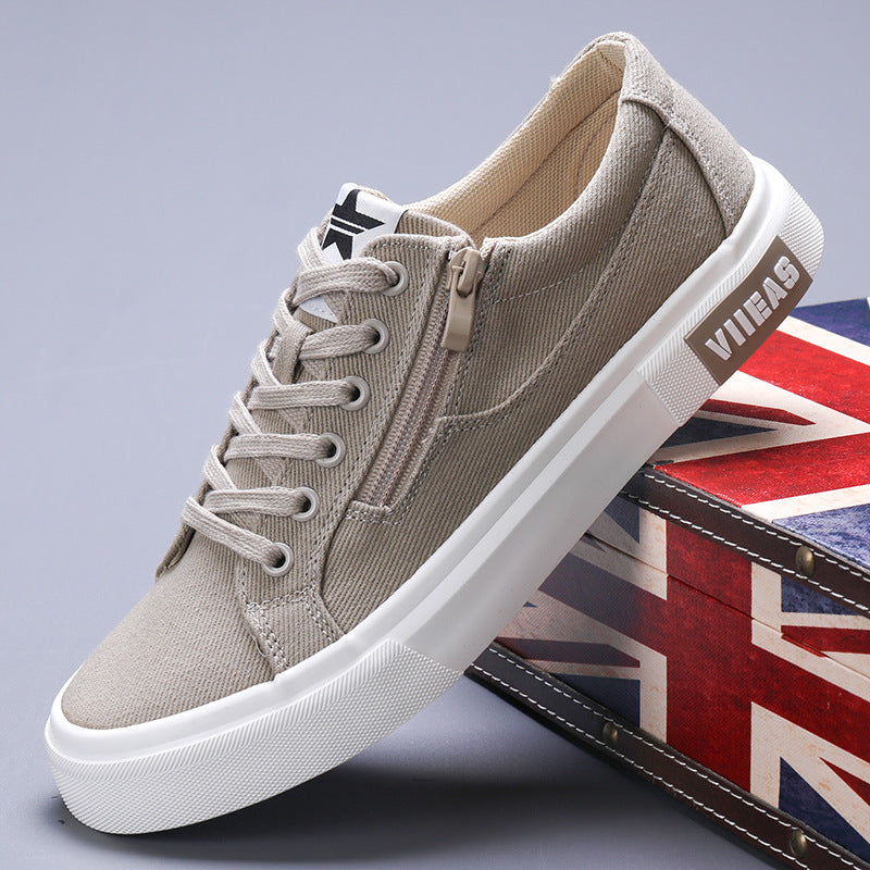 Men's Shoes Sports Casual Borad Shoes Breathable All-match Canvas Shoes 24125 Khaki - D&A