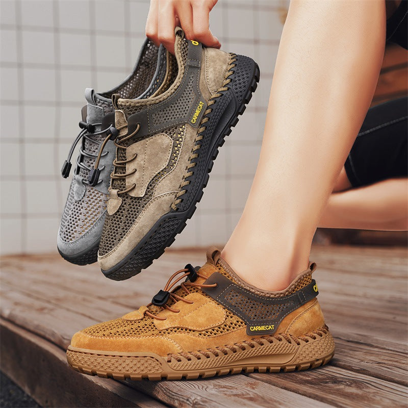 Hand-stitched All-match Breathable Comfortable Genuine - D&A