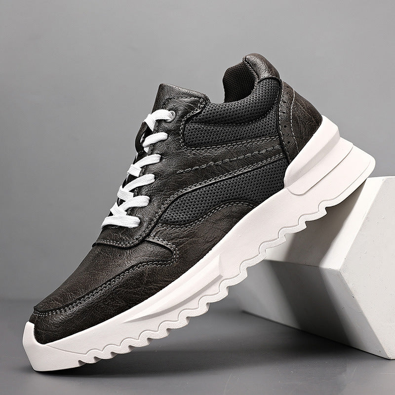 Invisible Wedge Hidden Heel Men's Casual Sports Shoes Gray - D&A