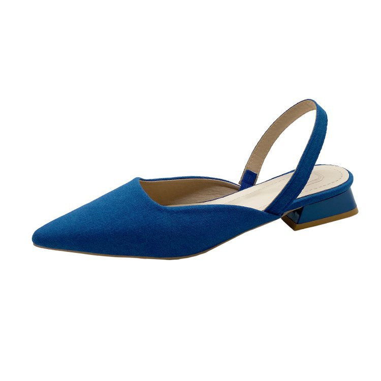 Women's Fashion Personality Solid Color Sandals Blue - D&A