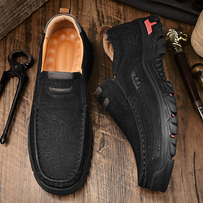 Men's Leather Large Size Casual Shoes - D&A