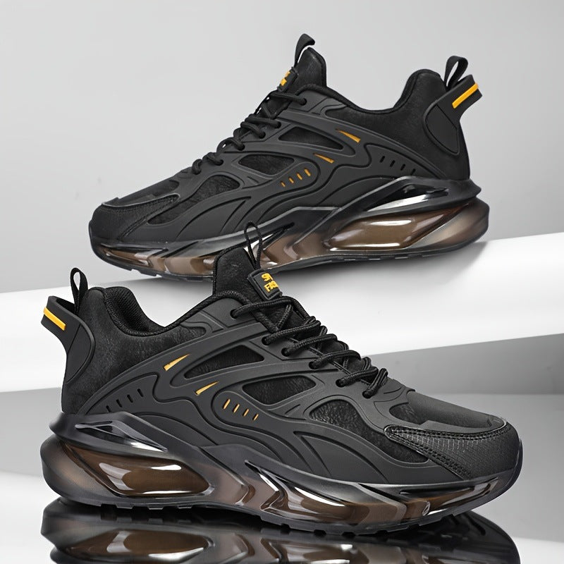 Men's Casual Sports Sneakers Comfortable Shock Absorbing Black - D&A