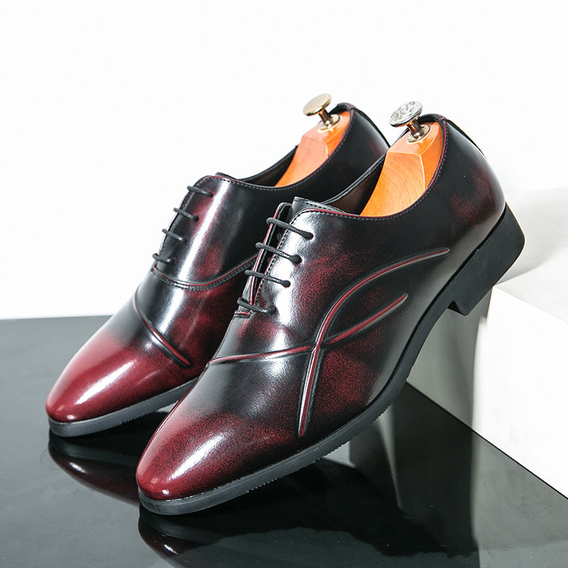 Outdoor Travel Fashion Personalized Men's Leather Shoes 1998 Wine Red - D&A