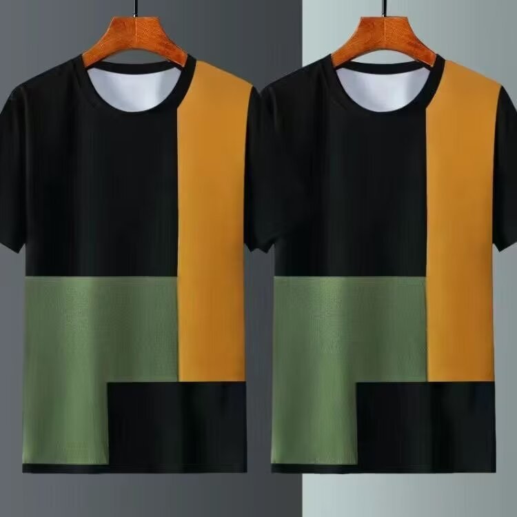 Summer Ice Silk Short Sleeve T-shirt Men - D&A