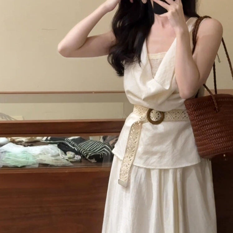 Very Beautiful And Beautiful Tight Waist Vest Dress - D&A