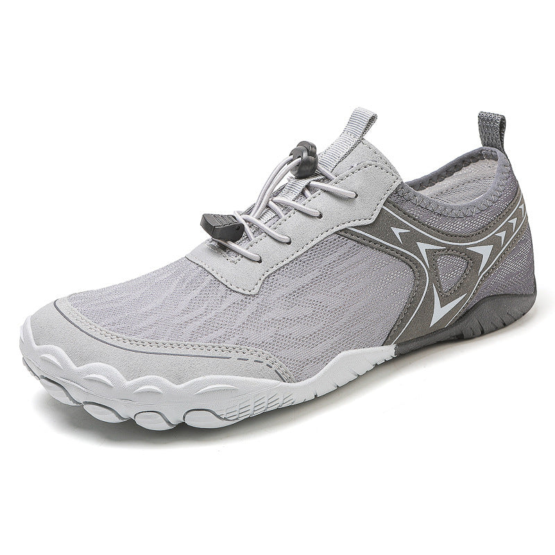 Hiking Climbing Wading Five Finger Non-slip Upstream Shoes Gray - D&A