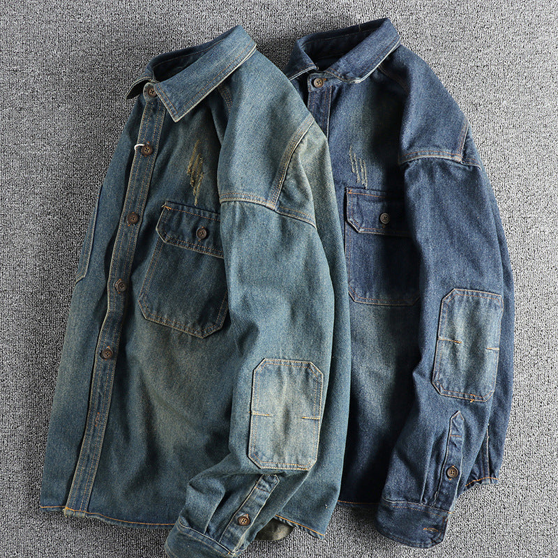 Washed Vintage Denim Shirt For Men - D&A