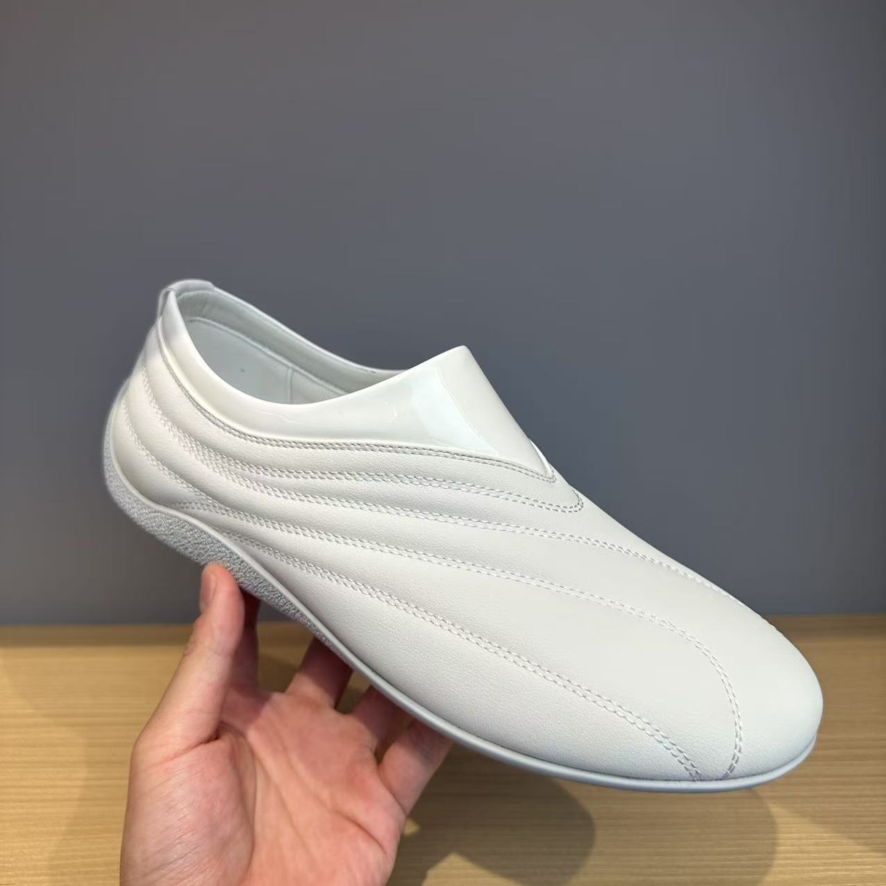 New Trendy Comfortable Fashion Casual Leather Shoes For Men White - D&A