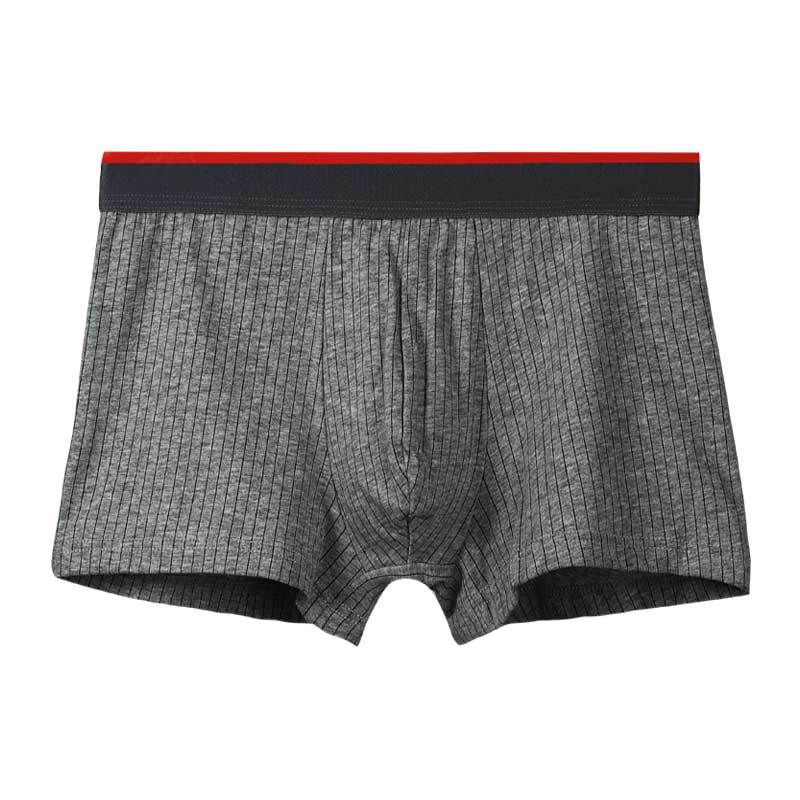 Men's Pants Pure Cotton Boxer Brief Thin Shorts Dark Gray - D&A