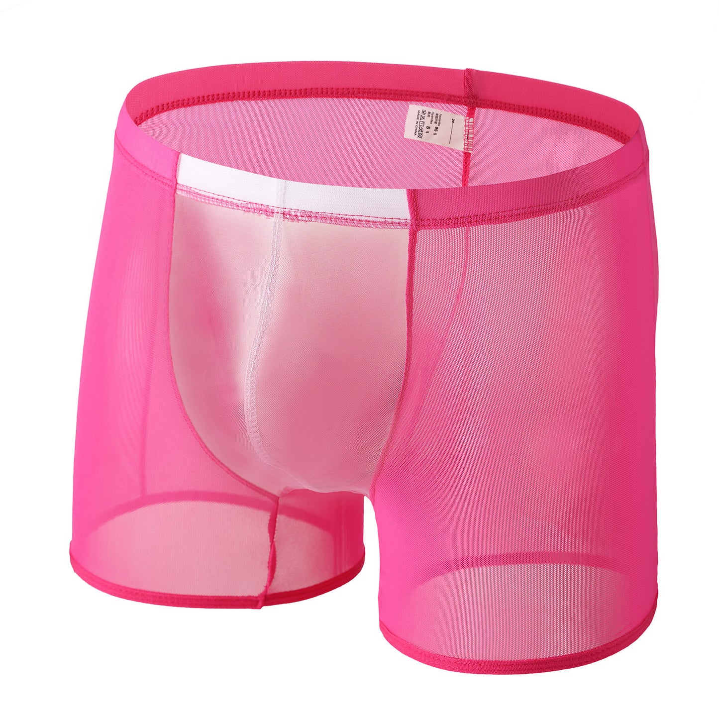 Men's Bag Breathable Mesh Boxers Transparent Pink Net - D&A