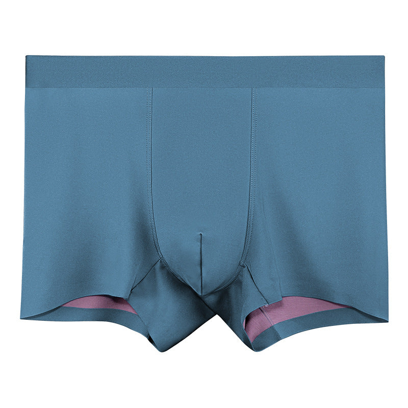 Men's Underwear Modal Double-sided Seamless Boxers Morandi Blue - D&A