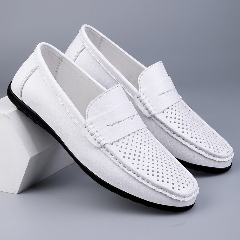 Men's Leather Shoes Microfiber Hollow-out Loafers - D&A