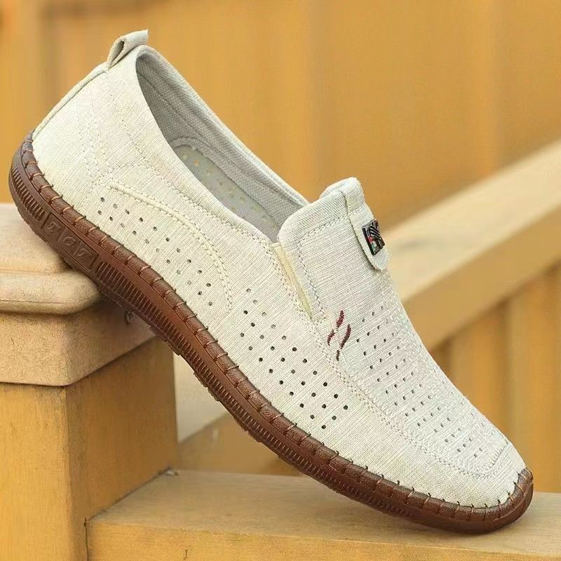 Old Beijing Cloth Shoes Summer Hollow Breathable Casual Camel - D&A