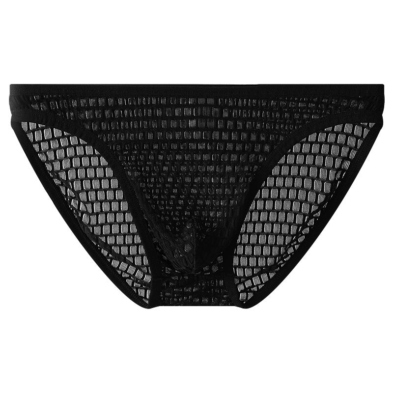 Men's Low Waist Transparent Visual Underwear Black - D&A
