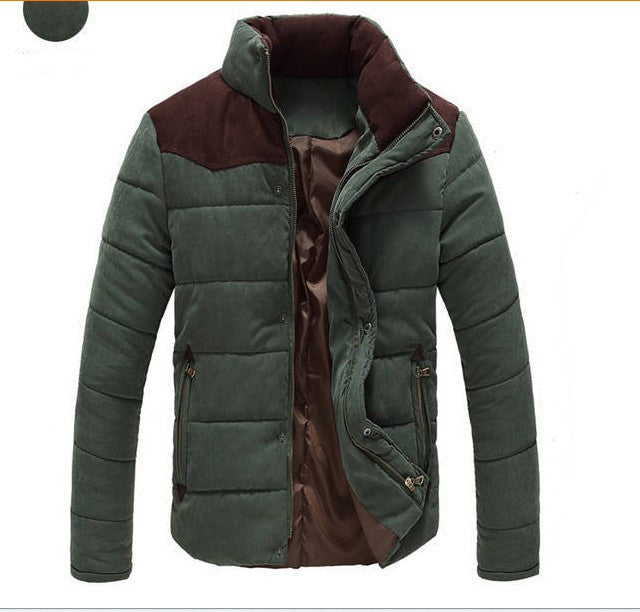 Warm Causal Parkas Male Outerwear Windbreak Jackets Coats Army Green - D&A