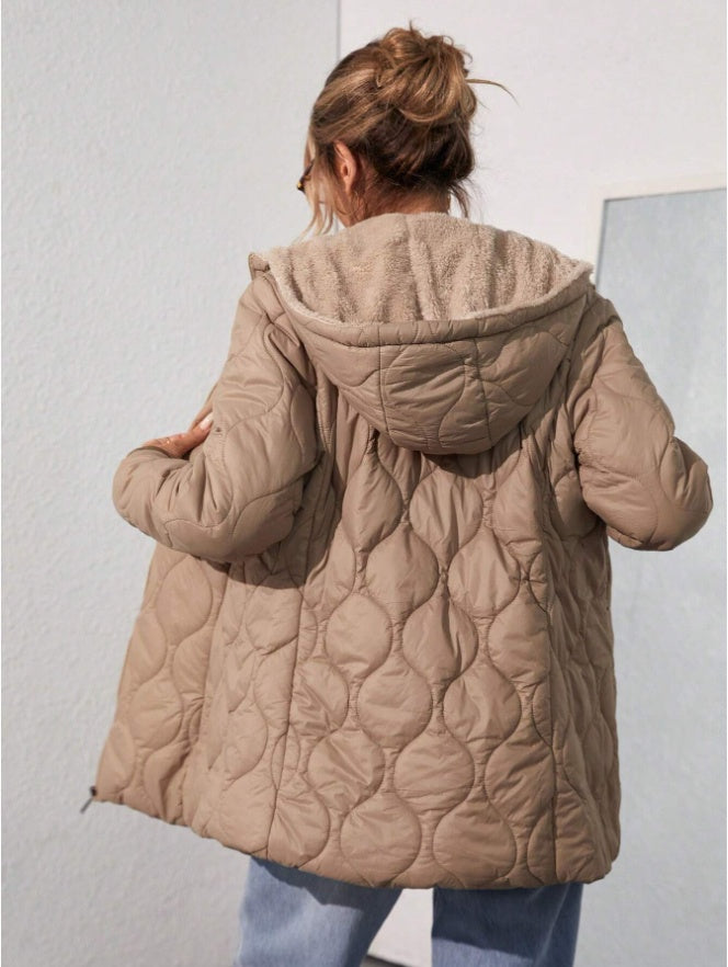 Aveloria Affinna Casual Quilted Loose Hooded Padded Padded Coat Clothes Winter - D&A