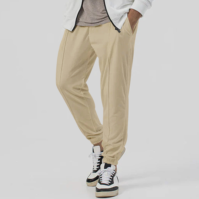 Casual Track Sweatpants Men's Loose Tappered Casual Pants Khaki - D&A