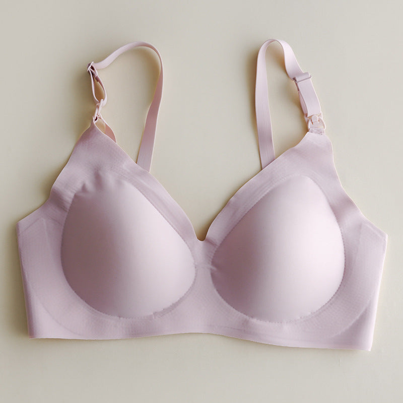 Plus Size Front Buckle Bra Nursing Bra Nursing Underwear Pink - D&A