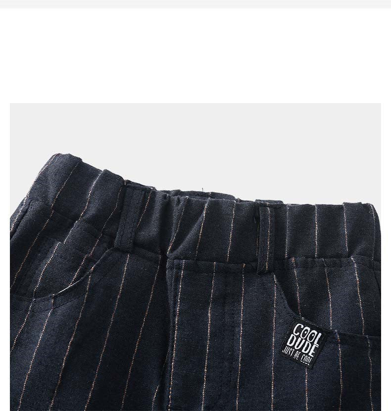 Striped Trousers Boys Kids Kids Elastic Waist Casual Pants - D&A