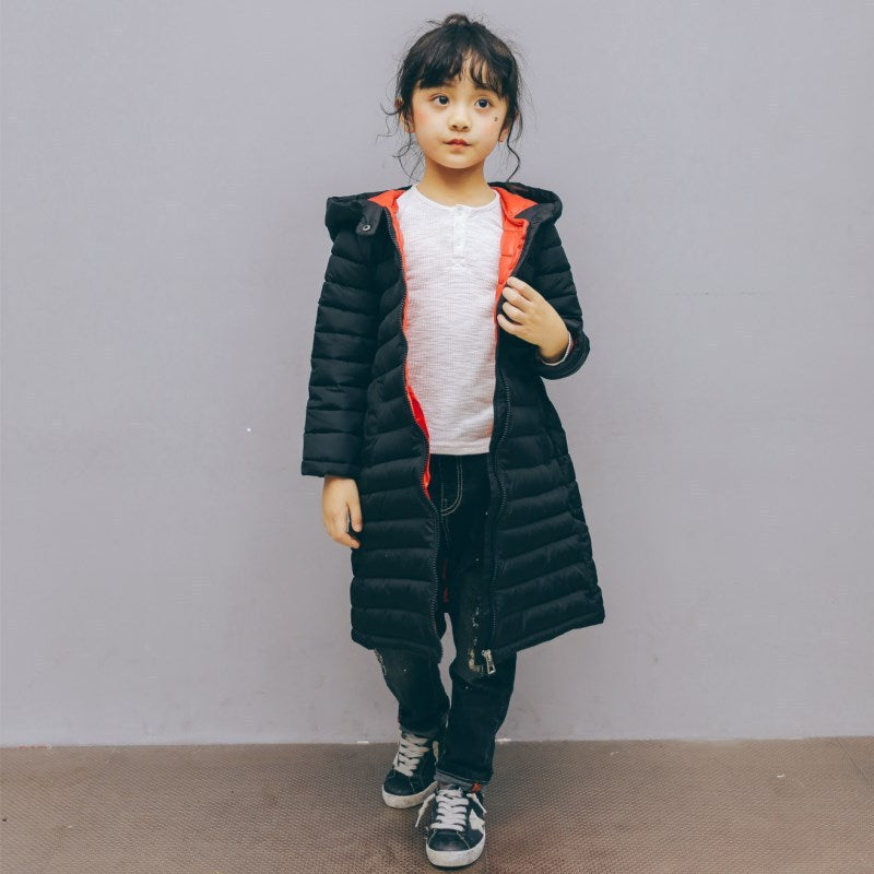 Winter Warm Children Cotton Clothing Mid Length Black - D&A