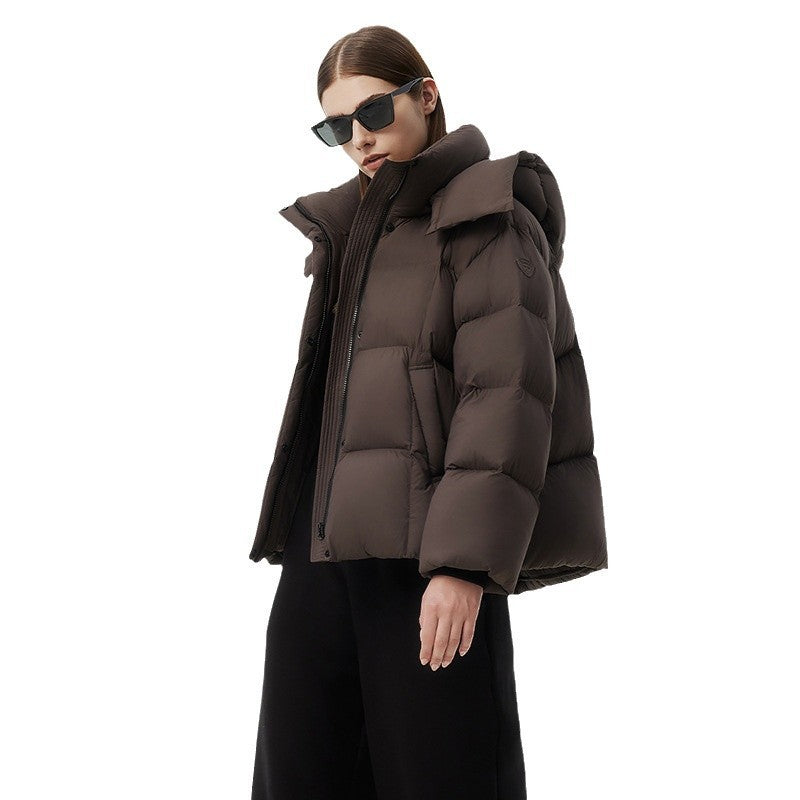Women's Fashion Puff Warm Thick Coat Chocolate - D&A