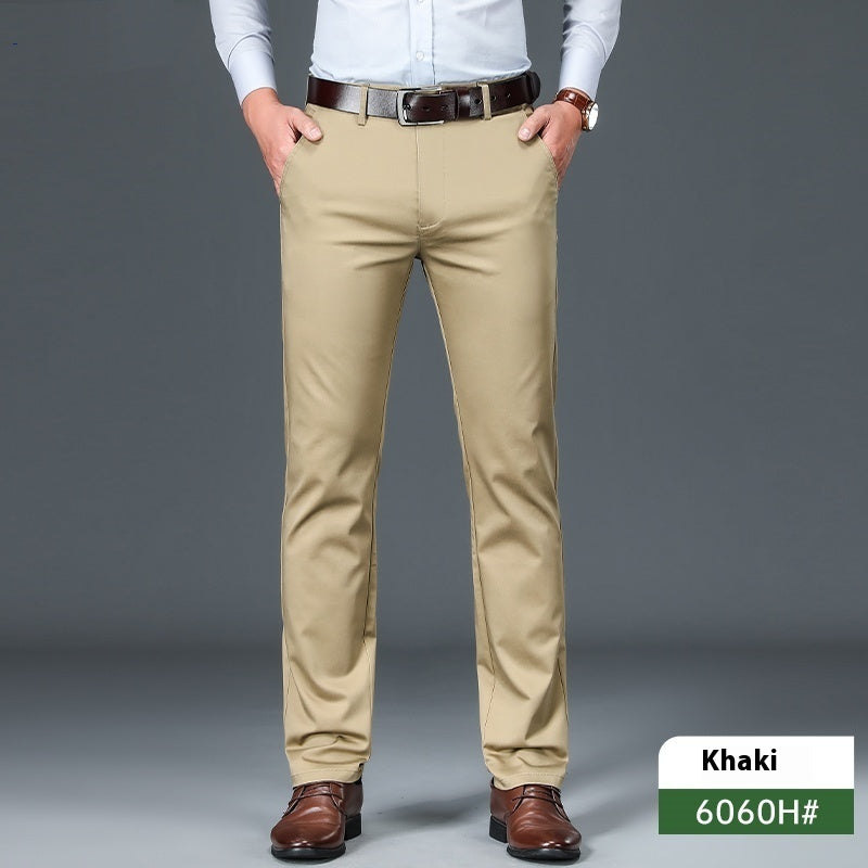 Business Non-ironing Stretch Men's Thin Straight Casual Pants Khaki - D&A