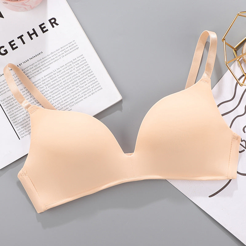 No Rims Underwear Ladies Bra Breathable Gather Bra Flesh color - D&A