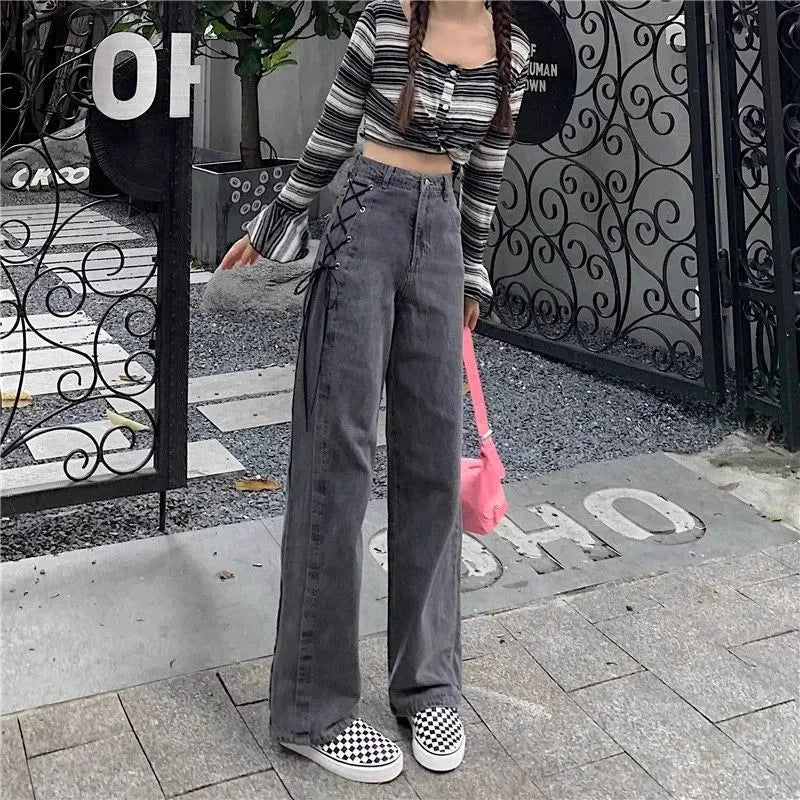 SpringSummer New Straight Loose All-matching Slimming Wide-leg Pants - D&A