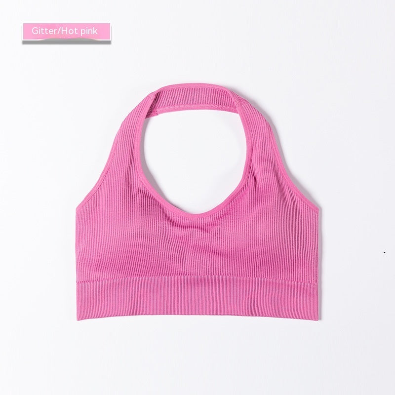 Bra European And American Sports Fitness Yoga Sports Bra Glittering Powder - D&A