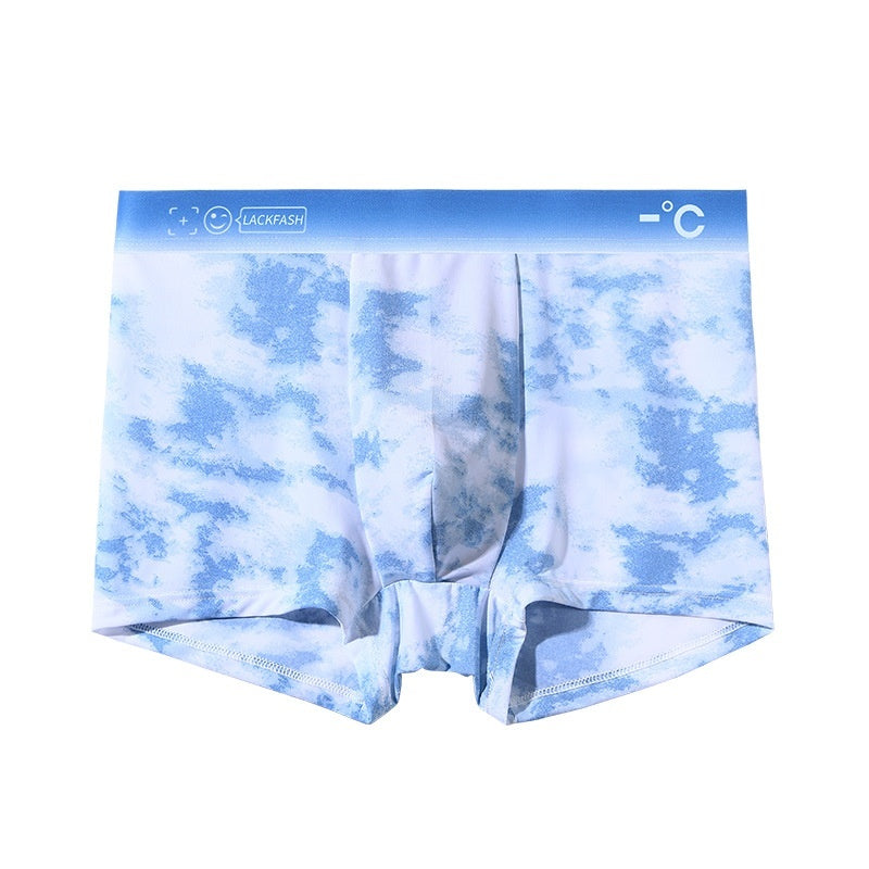 Men's Fashion Summer Thin Ice Silk Underwear Blue - D&A