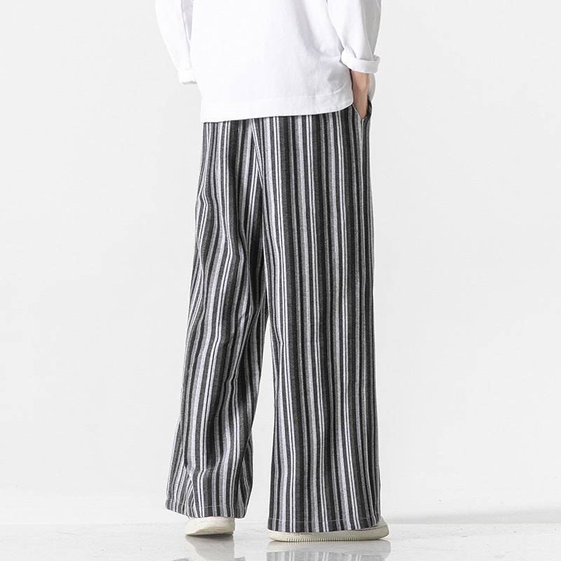 Vintage Stripe Loose Straight Mopping Pants - D&A