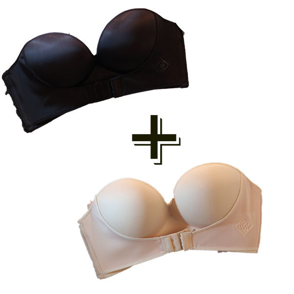 Anti-Glare One-Piece Bra Gathered Up Strapless Bra Set1 - D&A