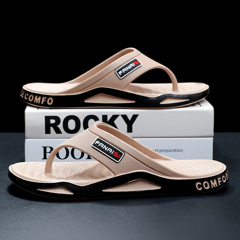Men's Wear-resistant Casual Outdoor Wear Slippers For Summer Soft Back Thick Back Fashion Flip-flop - D&A