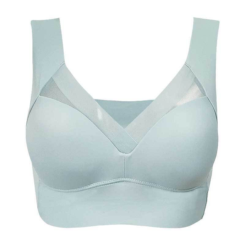 Plus Size Thin Bra Accessory Breast Push Up Bra Gray Blue - D&A