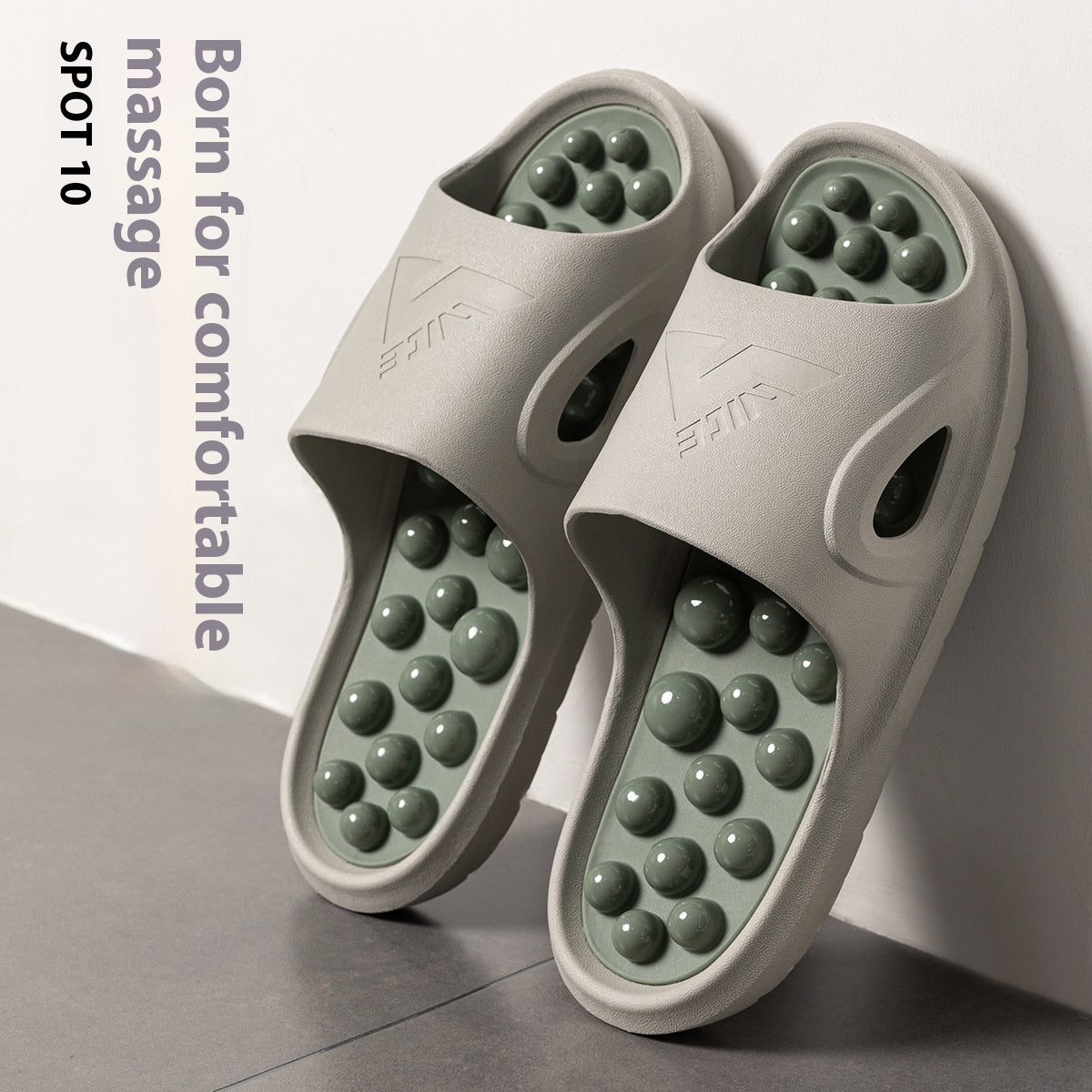 Ball Massage Sandals Bathroom Bath Non-slip Wear-resistant Anti-slip Bath Mat Pedicure Gray - D&A