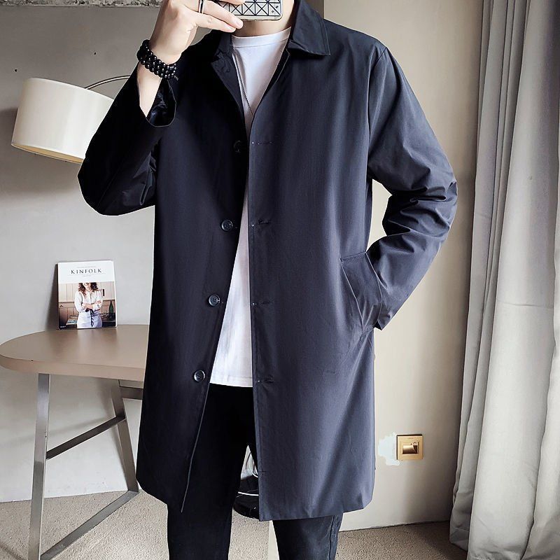 Men's Mid-length Loose Skin Trench Casual Thin Coat - D&A