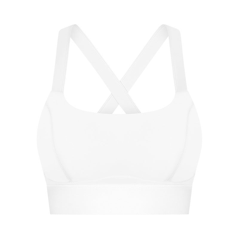 Nude Feel High Elastic Breast Holding Sports Bra Bra White - D&A